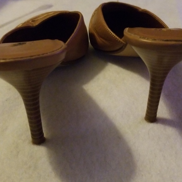 👣VINTAGE Mossimo Leather Heeled Slides - Picture 7 of 8
